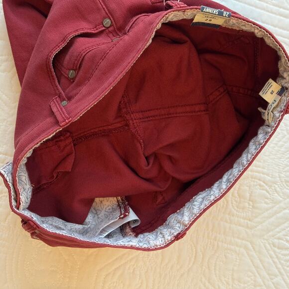 Roxy Suntripper Color Jeans Skinny Fit Red Denim 28 NWT - Picture 11 of 11